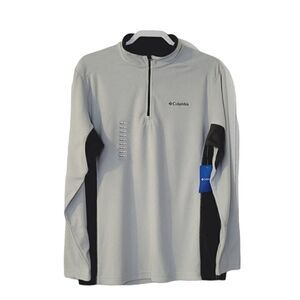 Columbia Men's Gray Half Zip Fleece Sports Top Size M